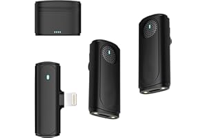 Ryzwoc X1 Wireless Lavalier Mikrofon für iPhone, aktive Geräuschunterdrückung 50M Reichweite, 8H Akkulaufzeit, Ultra-Mini tragbares, kabellos Ansteckmikrofon für iPhone.