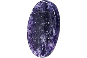 AMAZING GEMSTONE Lepidolita Piedra de preocupación de pulgar de cristal - Cristal natural y piedras curativas