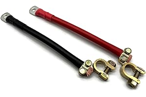 eXODA kit de câbles de Batterie 50mm2 20cm M8 Rouge Noir Plus Moins cosses pour Automobile Bateau Moto 20160W 1680A 12V câble Flexible avec Gaine termocontractable