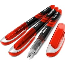 Stylos Plume Jetables Zebra Fuente - Lot De 3, Encre Rose - Pointe 0.6 Mm Acier - Écriture Fluide