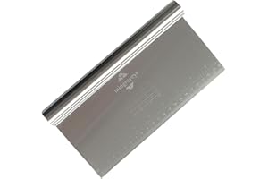 Midgreyeye Grandi Taglia Impasto Con Scala Graduata In Acciaio Inox, Raschietto Per Pasta,tarocco Per Impasti Multiuso,Spatola/tagliapasta Per Torte, Pizza, Torte, Utensili Da Forno (22 * 12,5cm)