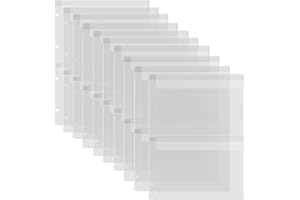 CYFUN DESIGN 10 Blatt Binder Taschen Einlagen mit zwei Taschen A4 Größe 4 Loch Ordner für Stanzformen und Briefmarken Aufbewahrung, wasserdichte PVC transparente Taschen Schutz für Stanzformen, Schablonen, Album,