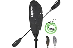 WONITAGO Angler Kayak Paddles Aluminum Paddle with Plastic Blades and Paddle Leash, Floating Adjustable Fishing Kayak Oars, 3 Piece, 230-250cm/90-98 inch