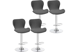 AQIGR Fundas de Sillas Elásticas de Bar,Juegos de 2/4/6 Cubiertas de Taburetes de Bar Universal Ajustable,Extraíbles y Lavables Fundas Protectora de Taburete de Cocina Giratorio con Respaldo