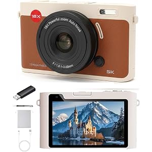 Cason 5K Digital Camera for Photography – 72MP Digital Point and Shoot Camera for Photos and Video with Touchscreen Autofocus,18X Zoom & WiFi Mini Digi Cameras Vintage for Adults