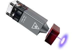 Modulo laser aggiornato, testa di incisione e taglio LASER TREE 23 mm a fuoco fisso, modulo incisore 5W di potenza ottica con cappuccio di raccolta del vento in metallo, per macchina incisore laser
