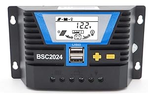 LOWENERGIE 20A 12V 24V LCD Solar Panel Lithium Battery Regulator Charge Controller USB