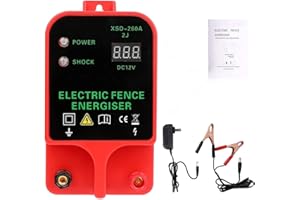 ZHFEIIRU Pastor Electrico Solar, Cerca eléctrica Controlador de pulso de alto voltaje seguro Granja de animales Cerca eléctrica Pastor Cría de animales pastor electrico pastores electricos solar