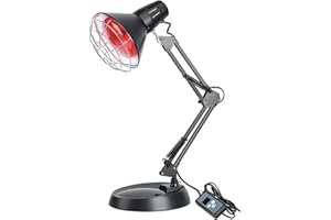 Cozion Infrared Lamp, Red Light Lamp150W Near Infrared Light Red Light Lamp Set, 600-1400nm Red Lamp for Home Use