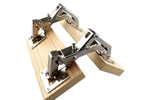 WANLIAN MING 2 sztuki 175 stopni ukryty zawias bez ramy szafa zawias hydrauliczny regulowany montaż miękkie zamknięcie, pełna osłona