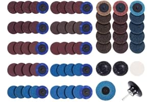 S SATC SATC 2 Inch Sanding Discs 70PCS Die Grinder Sanding Disc with 1/4" Holder for Die Grinder Surface Conditioning Disc for Burr Finish Rust Paint Removal