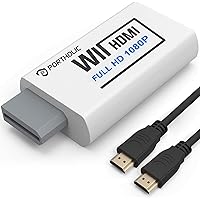 Wii to HDMI Adapter, PORTHOLIC 1080P/720p Wii HDMI Converter with 3ft HDMI Cable and 3,5mm Audio Video Output Jack Compatible