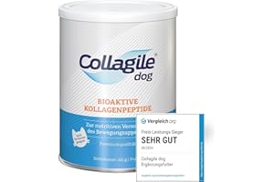 Testsieger: SEHR GUT für Gelenke, Knochen, Muskeln, Bändern und Sehnen - rein natürlich für Hunde und Katzen - Collagile Dog 225g für mehr Lebensfreude