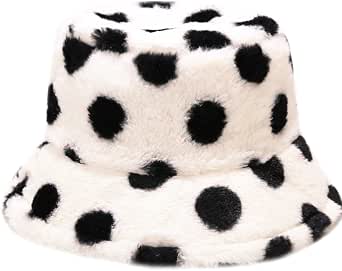 Malaxlx Bianco a Pois Stampa Cappello da Pescatore Peloso Donna Invernali  Caldo Soffici Sfocato Peluche Cappello in Pelliccia Sintetica : Amazon.it:  Abbigliamento
