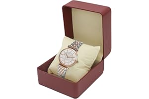 AfitLulu Uhrenbox Einzeln Uhrenaufbewahrung Mit Abnehmbarem Uhrenkissen für Herren und Damen, Uhrenkasten PU-Leder Uhren Aufbewahrungsbox Tragbar Uhrenhalter für Armbanduhren, Smarte Uhren (Brown)