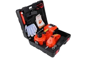 WAKECTS Gato eléctrico automotriz del coche, garaje eléctrico auto de la elevación de Jack de 5Ton 12V DC y equipo de emergencia