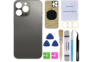 Perzework Rückseite Glas Ersatz für iPhone 13 Pro 6,1 Zoll alle Träger mit professionellen Reparaturwerkzeug-Sets (Graphit)