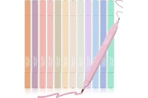 MARURY 12 Couleurs Surligneur Pastel(Double Pointes) Highlighter Pen丨Surligneurs Pastels Pour Office, School Supplies, Creative Gift for Schools, Offices etc