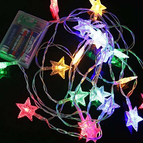 LG ZOOT Battery Operated Christmas Star String Lights 10.4 Ft 20 LED Fairy String Lights Wedding Halloween Christmas Party Decorative Light