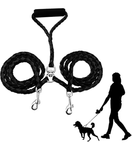 Laisse Double Pour 2 Chiens - Anti-nœuds, Réglable 45-65cm, Nylon Résistant - Promenade Facile