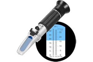 V·RESOURCING Dual Scale(2 in 1) Brix Salinity Refractometer, 0-32% Brix / 0-28% Salinity with ATC for Measuring Sugar & Salinity Related Liquids such as Soup,Soy Sauce,Ketchup etc