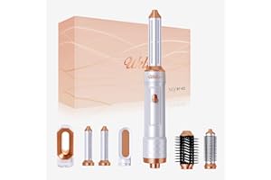 ‎UKLISS Haarstyler 6 in 1, Air Styler set 6 in 1 mit Warmluftbürste, Rundbürstenföhn, Airflow Lockenstab Automatisch, Haarglätter Bürste, für Trocknen, Glätten, Volumen, Locken