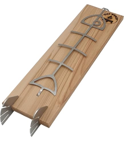 BugyKido Flammlachsbrett Aus Edelstahl - Mit 180° Wendefunktion Für Grill & Feuerschale