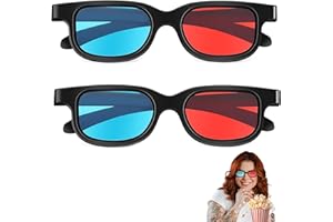 SOGHO Lot de 2 lunettes 3D, lunettes 3D pour téléviseur, lunettes 3D rouges et bleues, lunettes anaglyphes 3D, lunettes rouges et bleues, pour films, jeux PC, spectacles de lumière, home cinéma, fêtes de