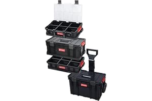 OliveBird 4 In 1 Workshop Trolley Tool Box Mobile Workshop Tool Case, Tool Case Plastic Drawer Set Tool Case On Wheels