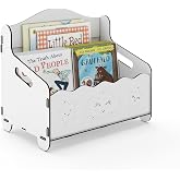 Mingitav Monte Montessori Bank Kitaplık Dergilik &Ccedil;ocuk Odası Ahşap MDF Bebek Kitaplığı Mini &Ccedil;ocuk Kitaplığı (Beyaz)