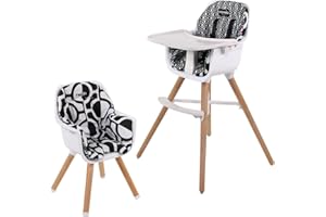 Nania - Seggiolone PAULETTE - Da 6 mesi a 5 anni - Cuscino reversibile - Vassoio regolabile - Made in France (geometrico)