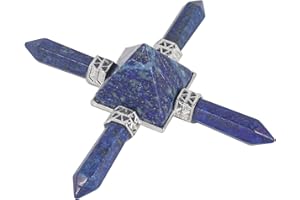 Lovionus89 Lapis Lazuli Healing Pyramid Crystals, 4 Chakra Point Reiki Energy Generator