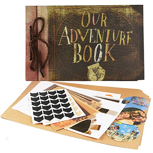   lbum de fotos grande    lbum de recortes para aniversario con el texto   Our adventure book    40 hojas con 10 hojas adicionales de repuesto  5 postales y 2 pegatinas de manualidades para hacer las esquinas de las fotos  29 x 19 cm