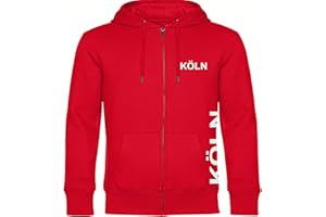 VIMAVERTRIEB® Kapuzen Sweatshirt Jacke Köln - Brust & Seite - Shirt Pulli Fußball Fanartikel Fanshop