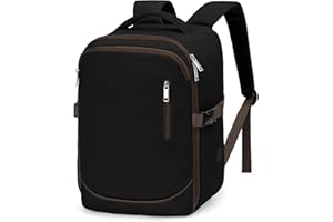 Yankony Mochila Viaje Cabina Avion 40x30x20 para Ryanair 24L Travel Backpack con Bolsillo Antirrobo Cabin Bag Equipaje De Mano Hombre Mujer, Negro