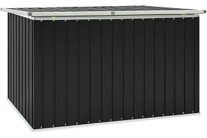 Tidyard Caja de Almacenamiento de Jardín Arcón de Almacenamiento para Exterior Baules Almacenaje Exterior Gris Antracita 171x99x93 cm