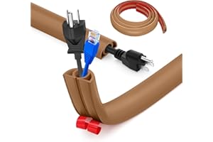 MEYUXG Floor Cord Covers Channel, Floor Cable Cover Protector, 2cm x 1m Heavy Duty Wire Cover, Protect Cables and Prevent Trip Hazards, Suitable for All Power Cords, Home, Warehouse, School(Light Brown)