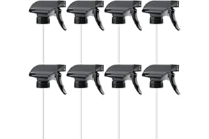 Hokretme 8 Pcs Spray Bottle Nozzles Plastic Heavy Duty Stream Trigger Spray Nozzle Replacement Head Leak Proof Water Bottle Spray Nozzles Adjustable Head Sprayer(black)