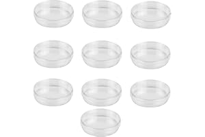 MELGO 10 Pcs Plastic Petri Dish, Sterile Bacterial Culture Dish, Laboratory Plant Cell Tissue Petri Dish Accessories for Lab Supplies, School Science Equipment (Plastic-60mm-10Pcs)