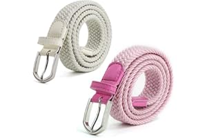 AnJuHoPa Elastyczny pasek dla dzieci, dla chłopców i dziewczynek, wielokolorowy pasek materiałowy, szerokość 2,5 cm, długość 80 cm, z metalową klamrą