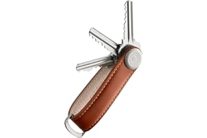 Orbitkey, Premium-Leder-Schlüsselanhänger 2.0 Cognac with Tan Stitching