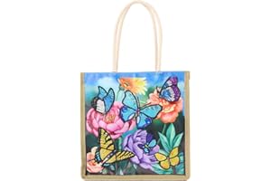condinggen DIY Diamond Painting Handbag,Flower Pattern Shopping Storage Tote Bag with Handle,Reusable Diamond Art Bag for Woman Home Organizer Craft AA1036