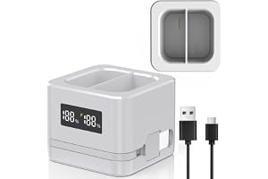 Dubbel laddningsstation för ring, batteriladdare med digital LED-skärm, kompatibel med Ring Video Doorbell 2/3/4/3 Plus/Spotl