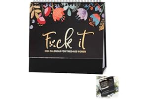 SUSHI KONG Desk Calendar, 2024 Calendar for Tired-Ass Women, Fu-ck it 2024 Calendar, Sweary Calendar Planner, 2024 Calendar Monthly to View Planner for Family School Office