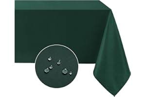 Softalker Christmas Dark Green Table Cloth Wipe Clean 140x200 cm Xmas Tablecloths Rectangluar Water Resistant Washable Tablecloth for Party Banquet Kitchen Dining Holiday Winter Gathering 55x78 inch