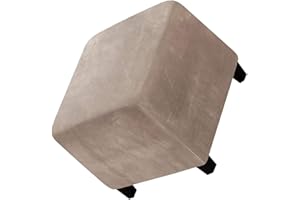 JORTUIO Square Ottoman Cover Slipcovers Foot Stool Cover 40x40/45x45/50x50cm Stretch Jacquard /Velvet Storage Footrest Foot Stool Cover Footstool Slipcovers Anti-Slip Furniture Protector ( Color : #17 , Size