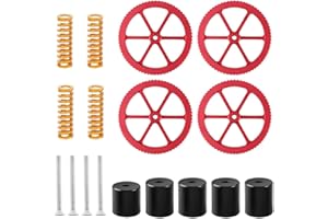 HAWKUNG Kit Nivellement imprimante 3D, 4 Aluminium Twist à la Main Leveling Ecrou + 4 Vis M4x35 + 4 Ressorts Compression + 5 Silicone Nivellement Colonnes pour lit Chaud Ender 3 Ender 5 CR-10