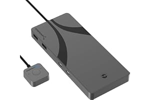 SABRENT Thunderbolt 4 KVM Switch mit 8K@60Hz Display und 60W Power Delivery Ladung, 3x TB4 40Gbps Ports, 4x USB 3.2x2 10Gbps Ports, 2x USB C Ports, für Laptop und Desktop Computer [SB-TB4K]