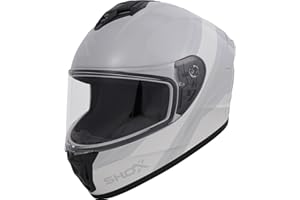 SHOX HELMETS Shox Command Confine Motorcycle Helmet ECE 22.06 Approved Unisex Full Face Street Road Motorbike Protective Crash Lid for Bike Riding