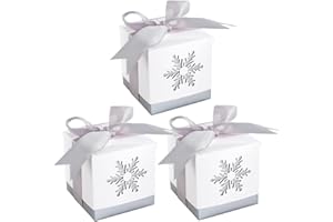 Allbusky 30PCS Christmas Party Gift Boxes, Xmas Party Favour Boxes, Christmas Paper Candy Boxes, Party Gift Bags, Hollow Party Packs Party Decorations